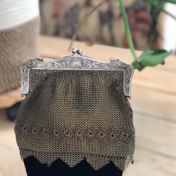 Antique Mesh Chatelaine or Evening Purse - Victorian/Edwardian Era
